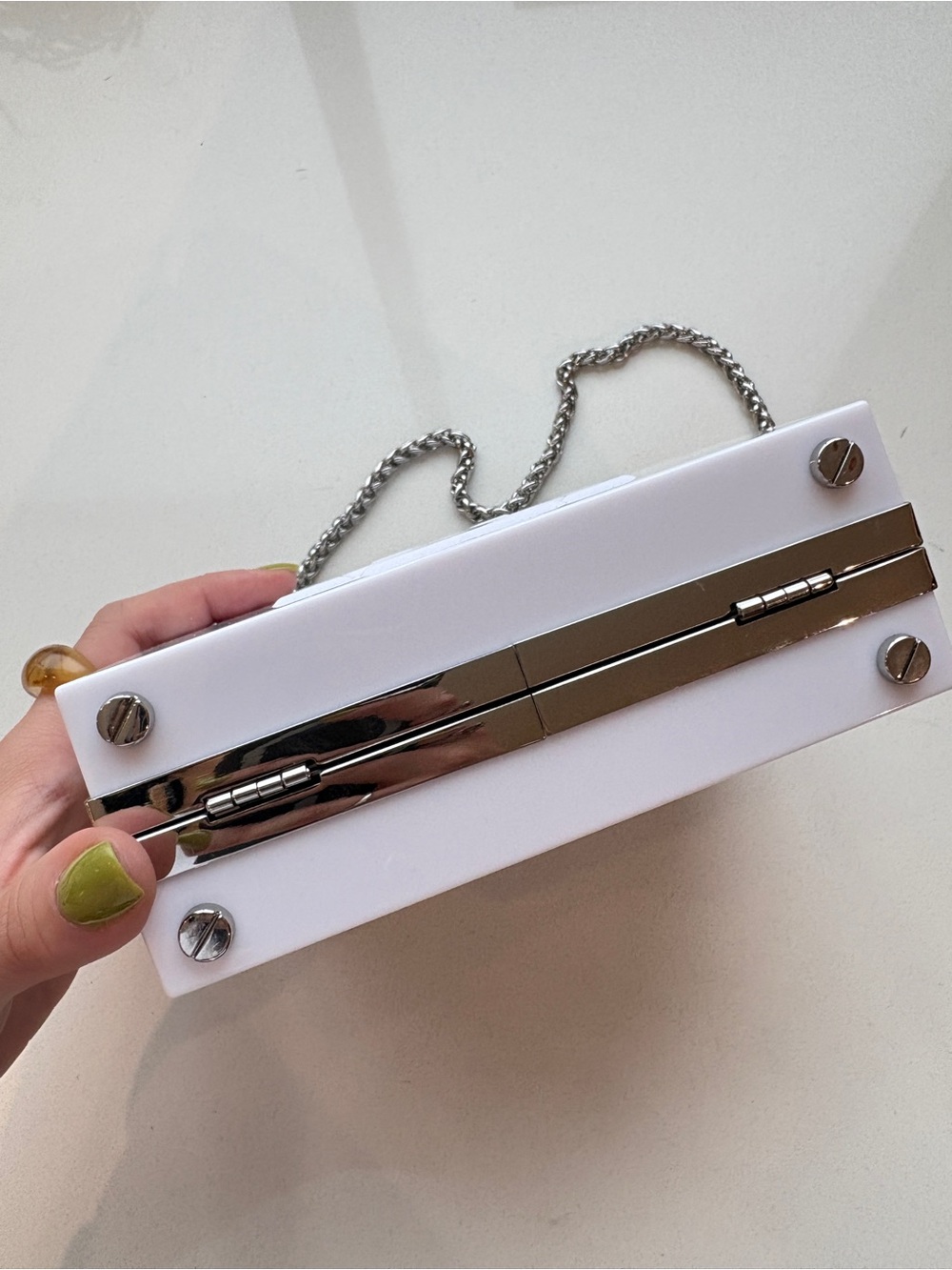 Tory Burch White Hardshell Clutch - Picture 7 of 7
